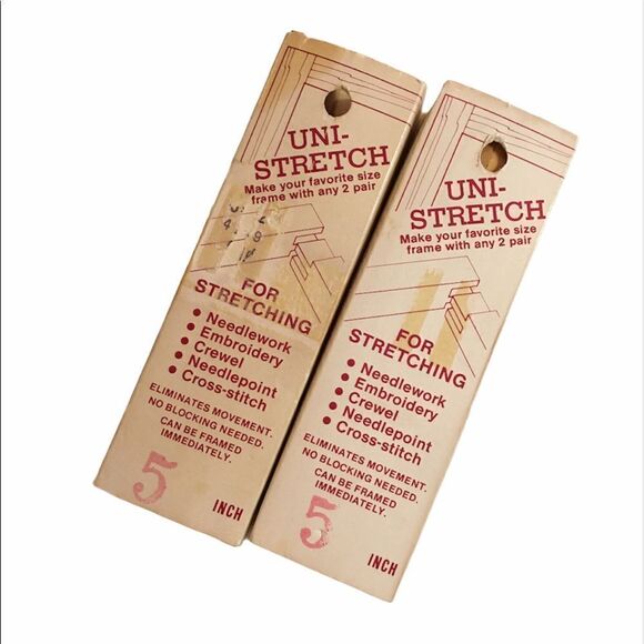 Vintage Embroidery Wood Stretcher Bars Plastic Hoop Bundle - Picture 3 of 15